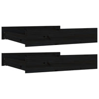 Cassetti per Letto 2 pz in Legno Massello di Pino Nero 814988