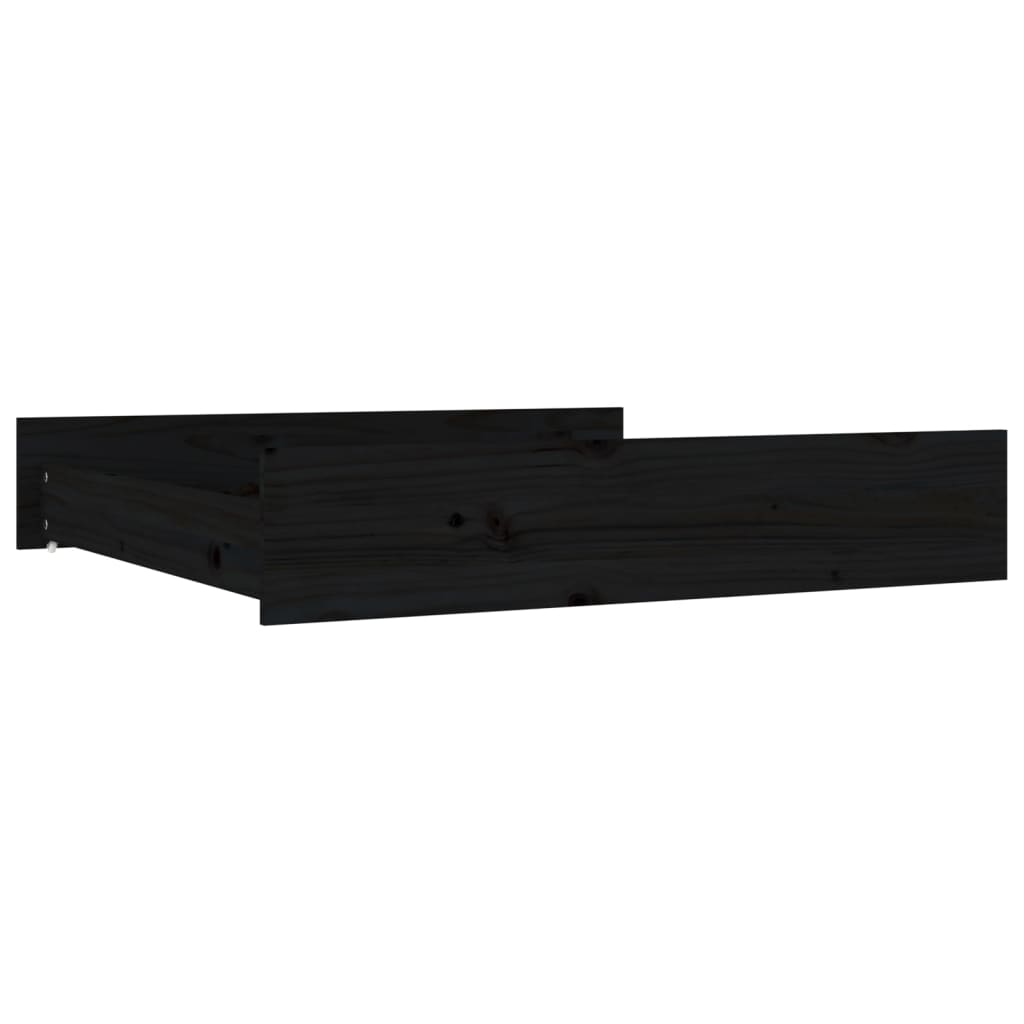Cassetti per Letto 2 pz in Legno Massello di Pino Nero 814988