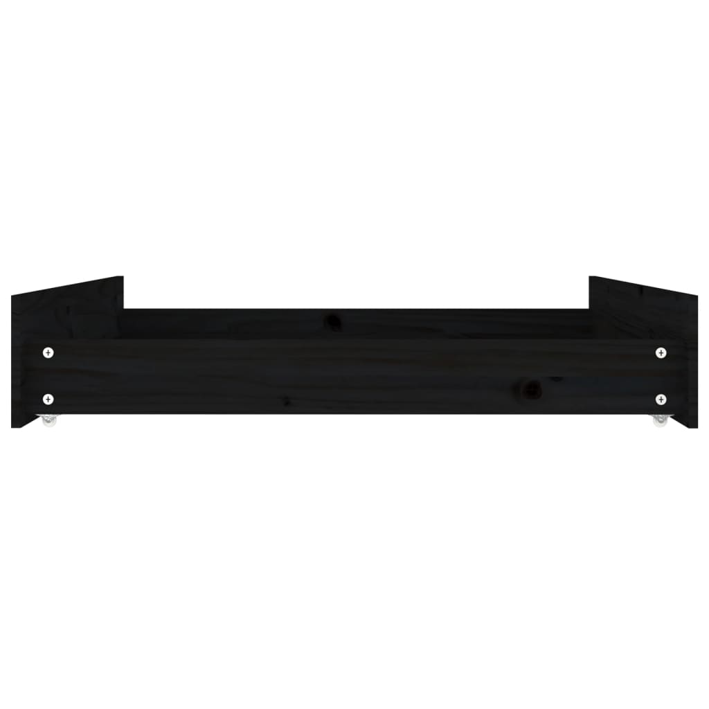 Cassetti per Letto 2 pz in Legno Massello di Pino Nero cod mxl 73236