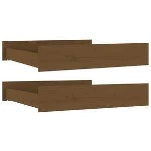 Cassetti per Letto 2pz Marrone Ambra in Legno Massello di Pino 814992