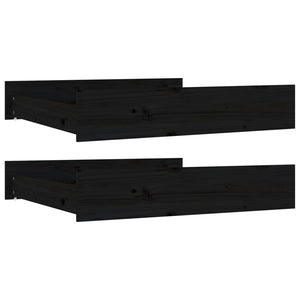 Cassetti per Letto 2 pz in Legno Massello di Pino Nero cod mxl 77333