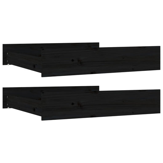 Cassetti per Letto 2 pz in Legno Massello di Pino Nero cod mxl 77333