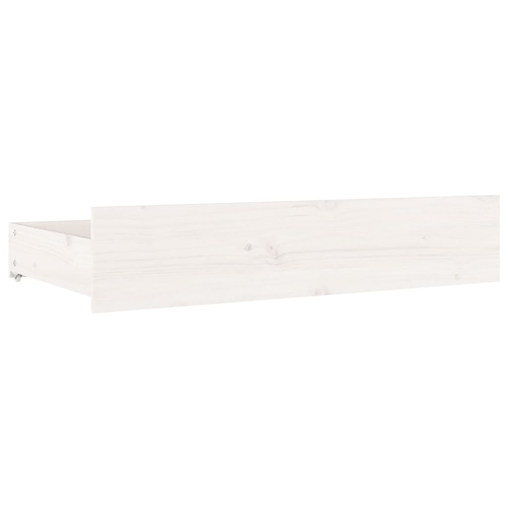 Cassettoni da Letto 4 pz in Legno Massello di Pino Bianco 814995