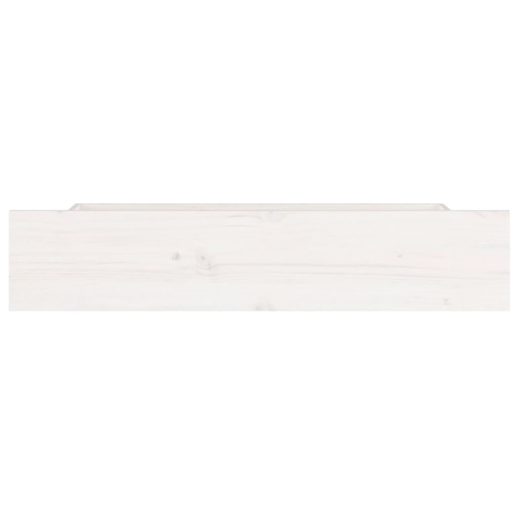 Cassettoni da Letto 4 pz in Legno Massello di Pino Bianco 814995