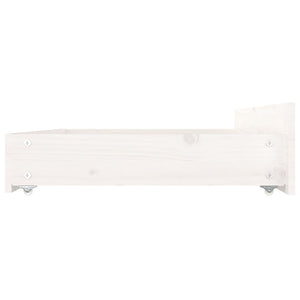 Cassettoni da Letto 4 pz in Legno Massello di Pino Bianco 814995