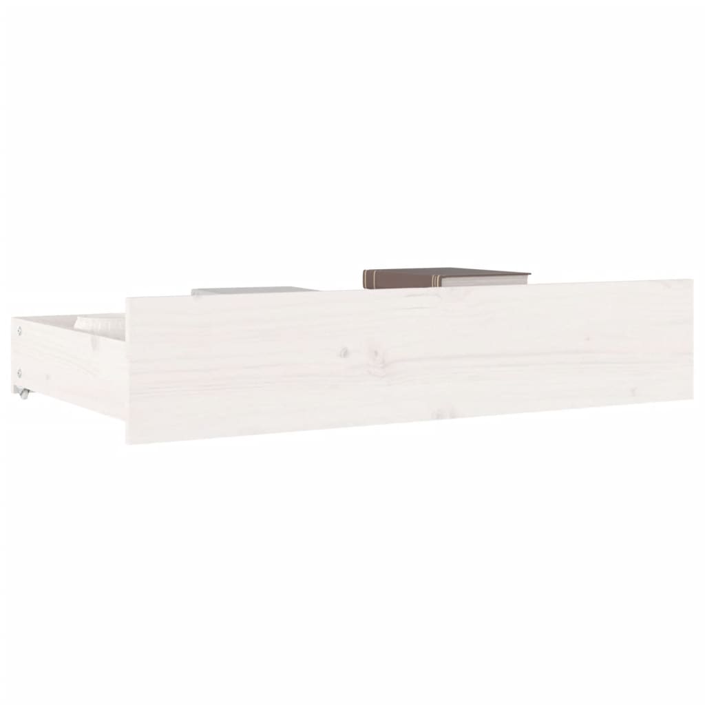 Cassettoni da Letto 4 pz in Legno Massello di Pino Bianco 814995