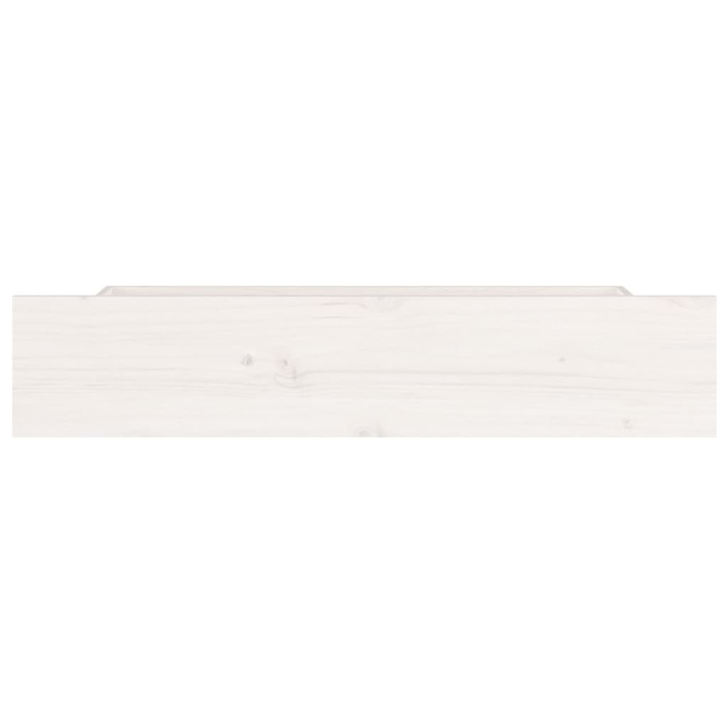 Cassettoni da Letto 4 pz in Legno Massello di Pino Bianco 815000