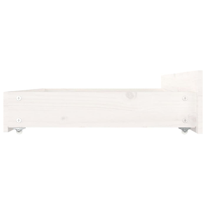 Cassettoni da Letto 4 pz in Legno Massello di Pino Bianco 815000