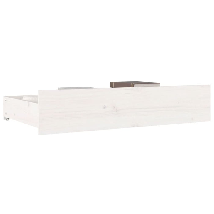 Cassettoni da Letto 4 pz in Legno Massello di Pino Bianco 815000