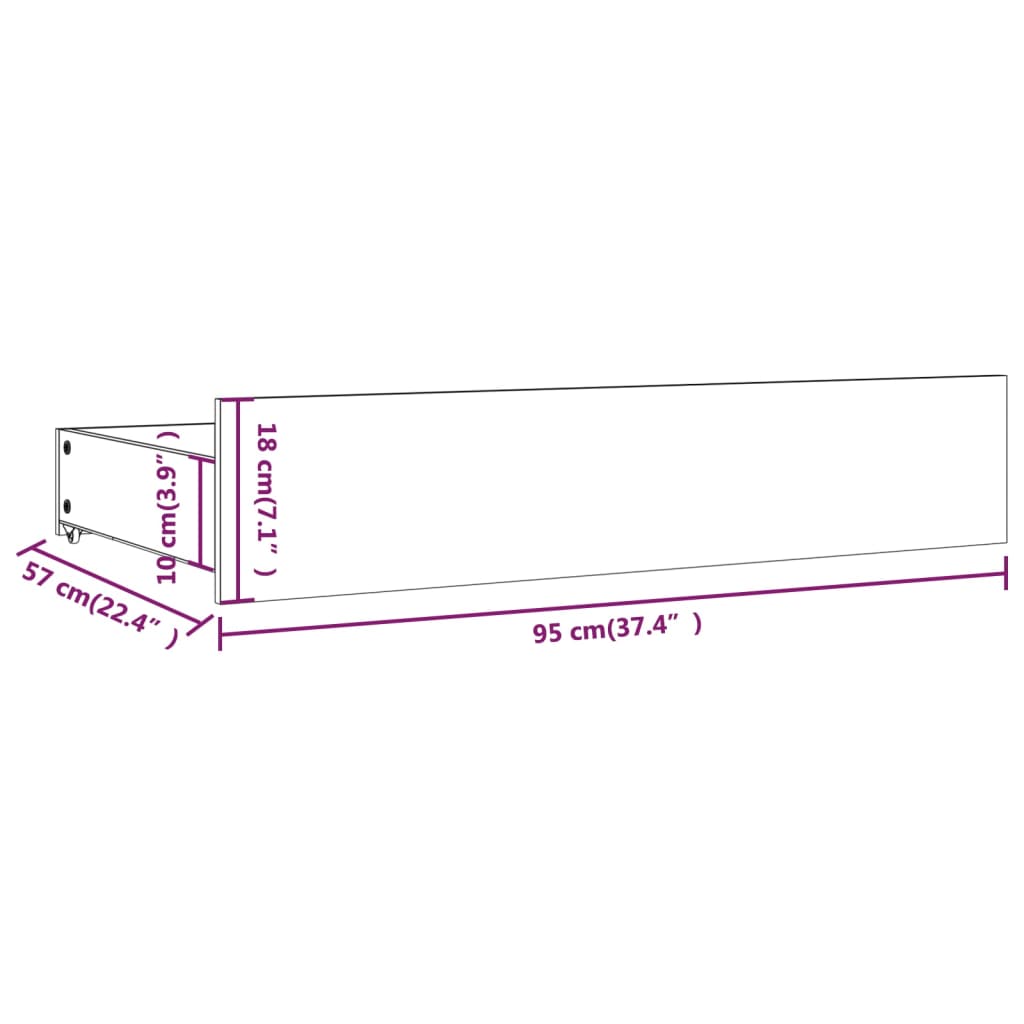Cassettoni da Letto 4 pz in Legno Massello di Pino Bianco 815000