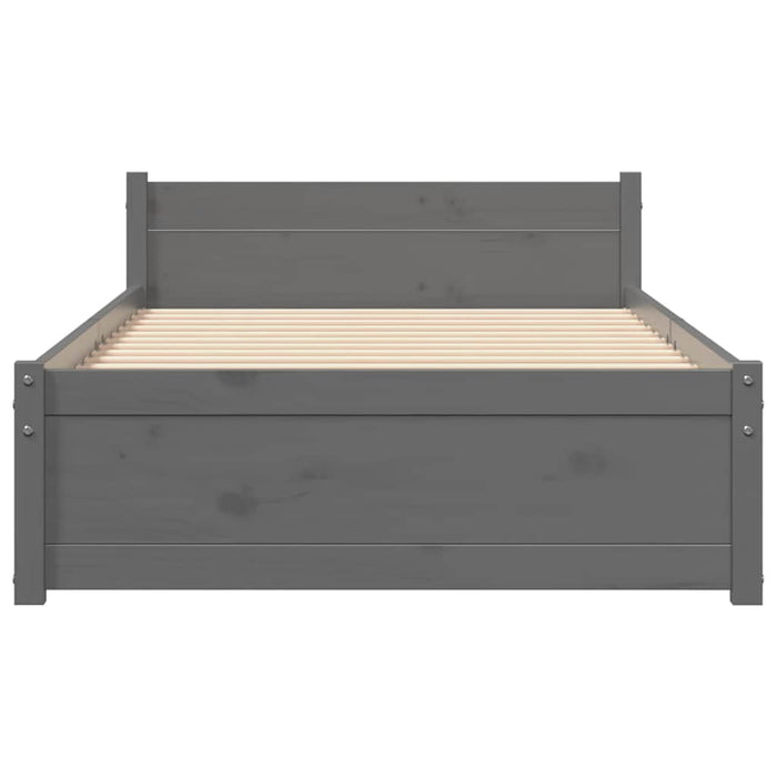 Giroletto-Struttura Letto in Legno Massello Grigio 75x190 cm Small Single 126184