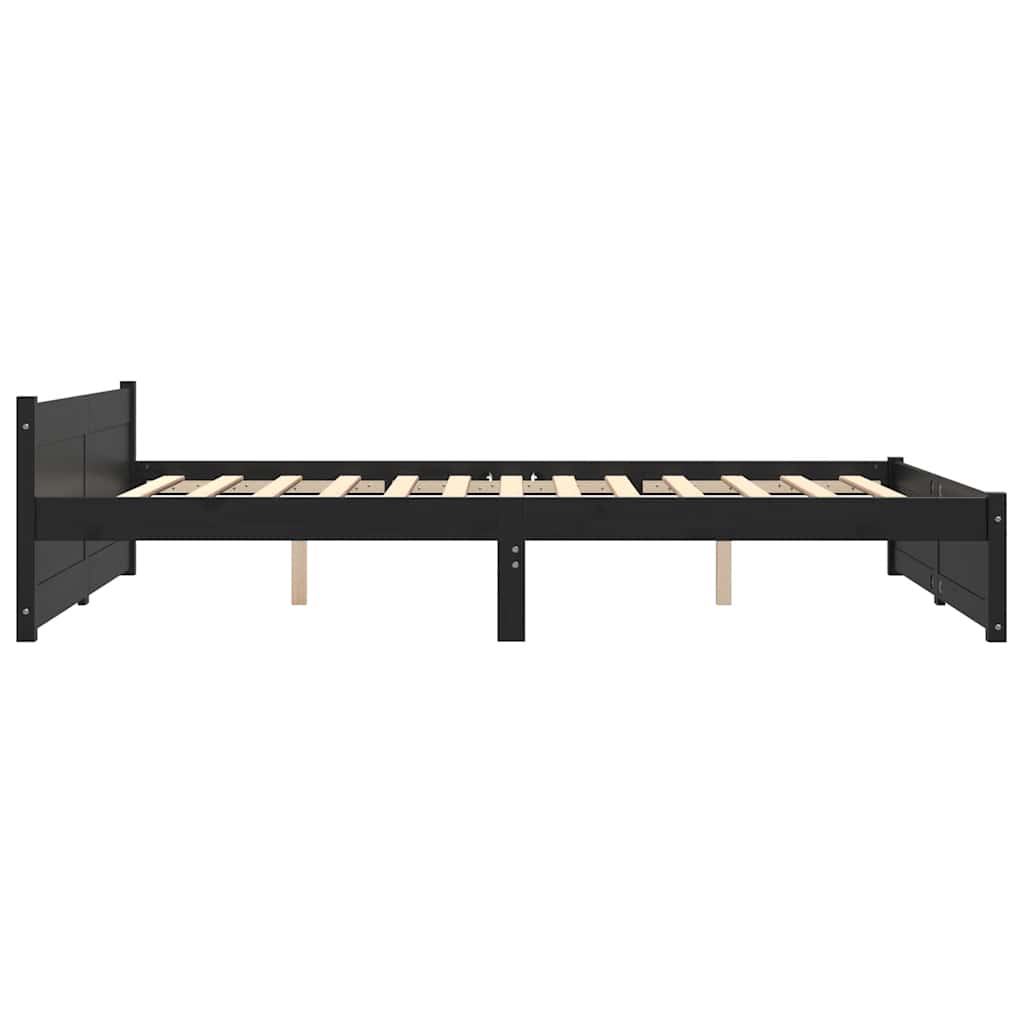 Giroletto Nero in Legno Massello 135x190 cm Double