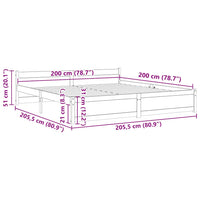 Giroletto senza Materaso Ambra in Legno Massello 200x200 cm 815067