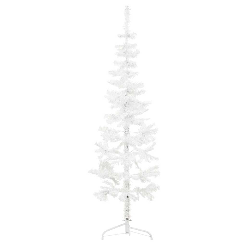 Albero Natale Artificiale Sottile a MetÃ  Supporto Bianco 120 cm