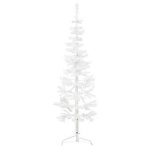 Albero Natale Artificiale Sottile a MetÃ  Supporto Bianco 120 cm