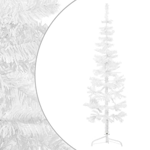Albero Natale Artificiale Sottile a MetÃ  Supporto Bianco 120 cm