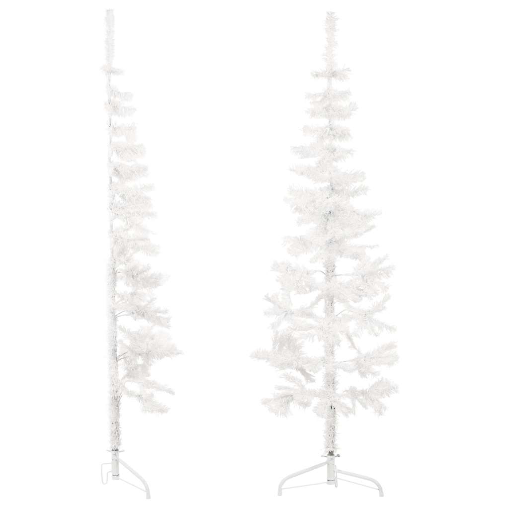 Albero Natale Artificiale Sottile a MetÃ  Supporto Bianco 120 cm