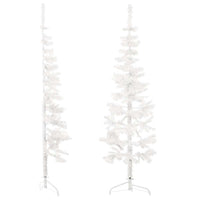 Albero Natale Artificiale Sottile a MetÃ  Supporto Bianco 120 cm