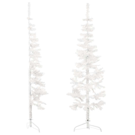 Albero Natale Artificiale Sottile a Metà Supporto Bianco 120 cm 344564