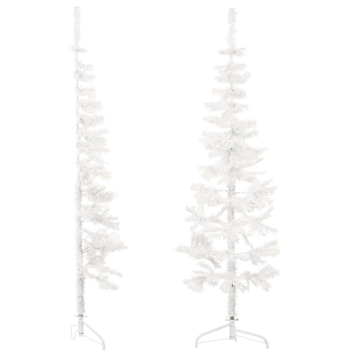 Albero Natale Artificiale Sottile a Metà Supporto Bianco 120 cm 344564