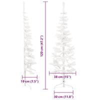 Albero Natale Artificiale Sottile a Met¨¤ Supporto-Albero Natalizio Bianco 120 cm