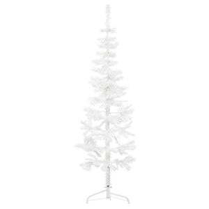 Albero Natale Artificiale Sottile a MetÃ  Supporto Bianco 120 cm