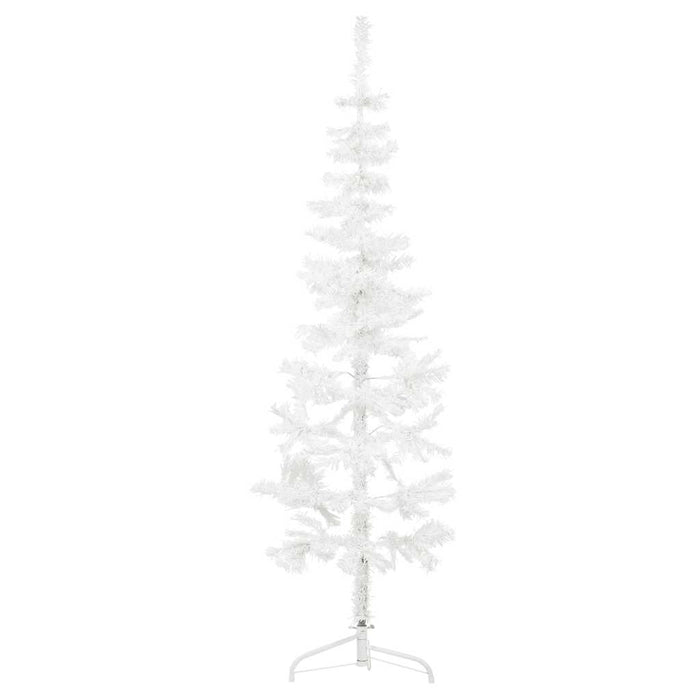 Albero Natale Artificiale Sottile a MetÃ  Supporto Bianco 120 cm