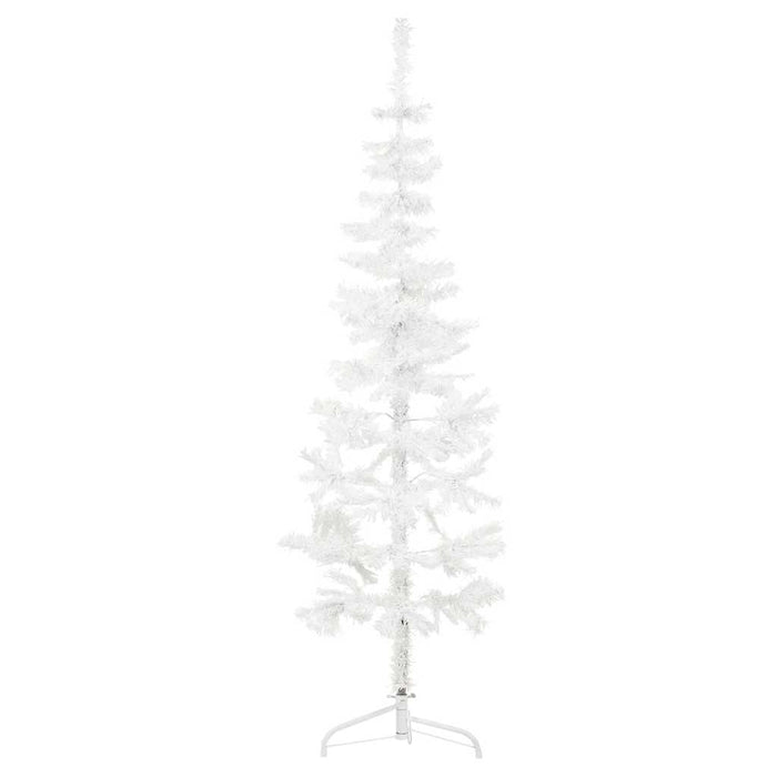 Albero Natale Artificiale Sottile a MetÃ  Supporto Bianco 150 cm