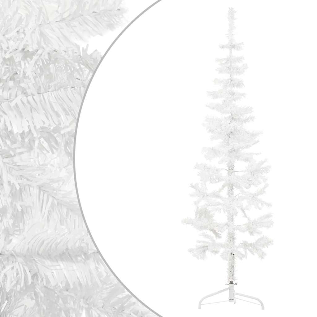 Albero Natale Artificiale Sottile a MetÃ  Supporto Bianco 150 cm