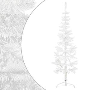 Albero Natale Artificiale Sottile a MetÃ  Supporto Bianco 150 cm