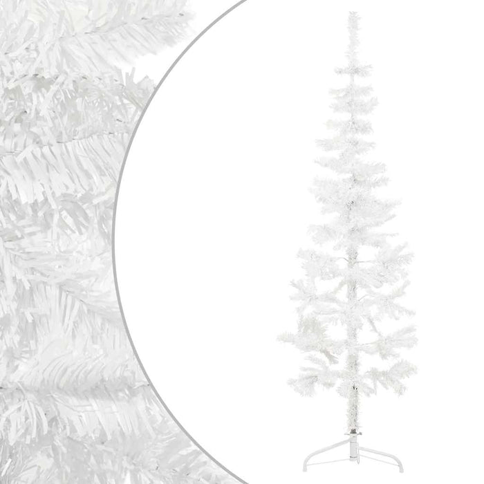 Albero Natale Artificiale Sottile a MetÃ  Supporto Bianco 150 cm