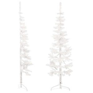 Albero Natale Artificiale Sottile a Metà Supporto Bianco 150 cm 344565