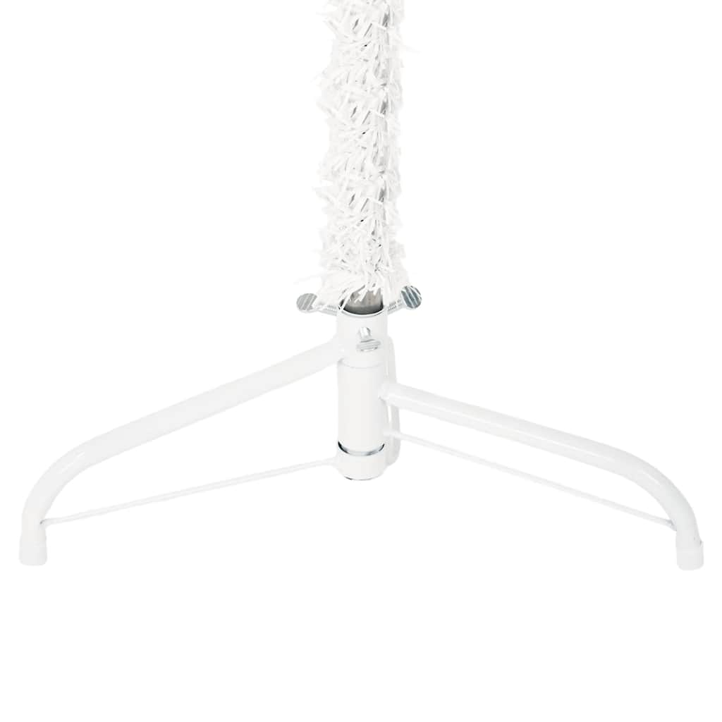 Albero Natale Artificiale Sottile a Met¨¤ Supporto-Albero Natalizio Bianco 150 cm