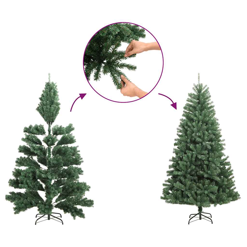 Albero Natale Artificiale Sottile a Metà Supporto Bianco 150 cm 344565