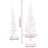 Albero Natale Artificiale Sottile a Metà Supporto Bianco 150 cm 344565