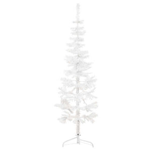 Albero Natale Artificiale Sottile a MetÃ  Supporto Bianco 150 cm
