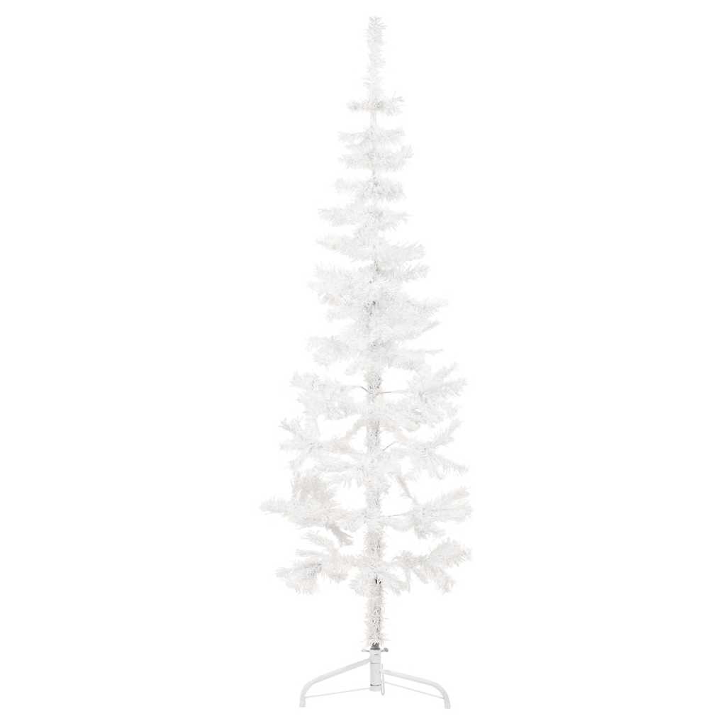 Albero Natale Artificiale Sottile a MetÃ  Supporto Bianco 180 cm
