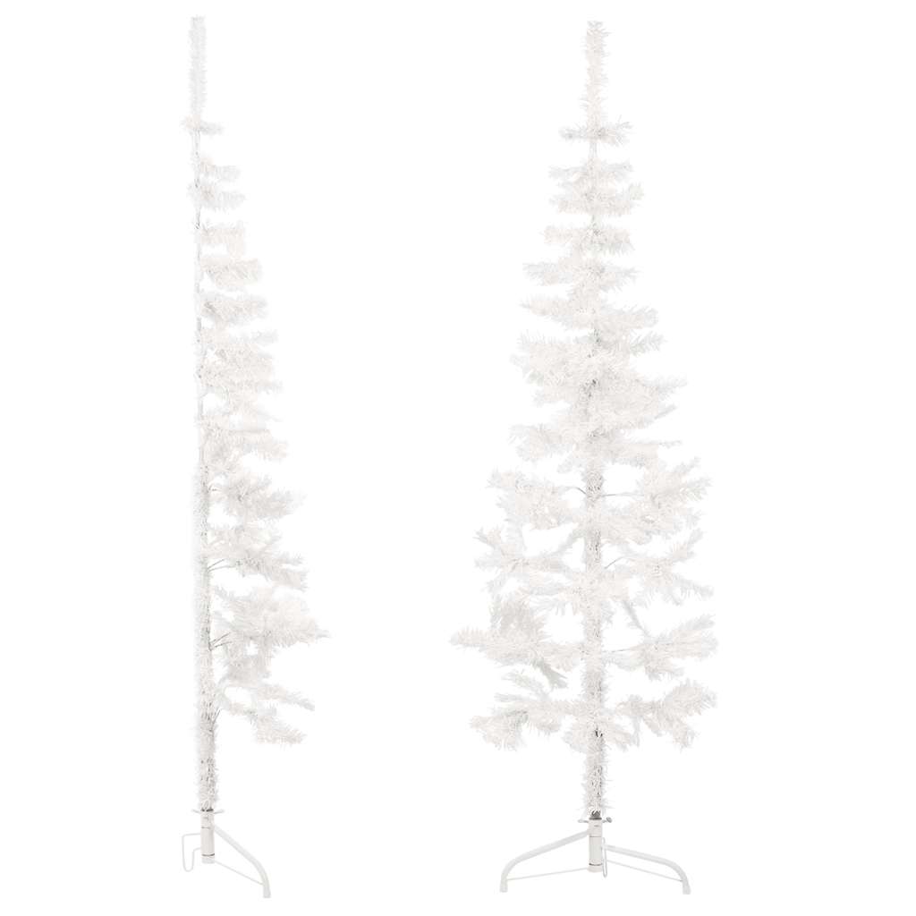 Albero Natale Artificiale Sottile a Metà Supporto Bianco 180 cm 344566