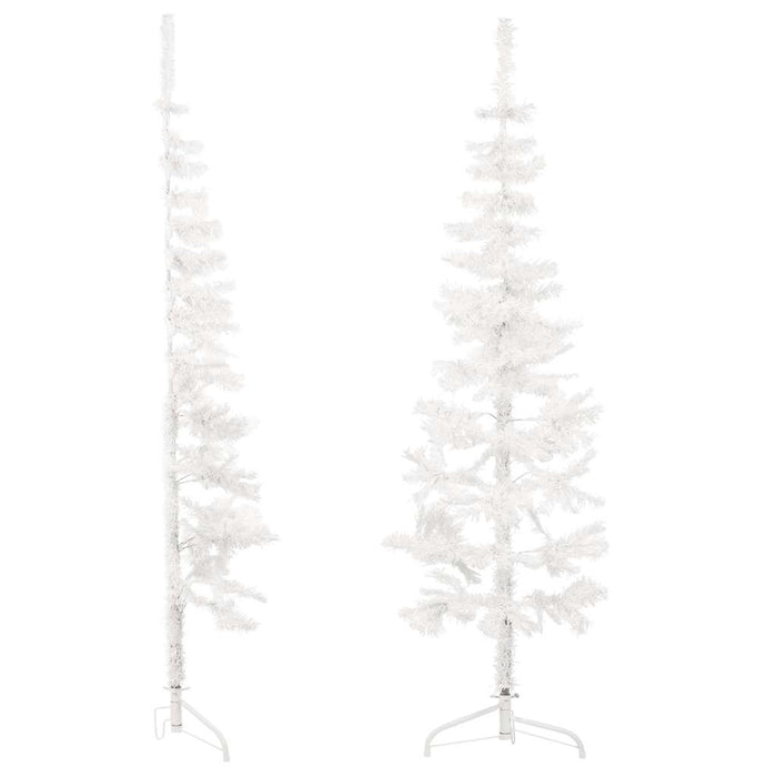 Albero Natale Artificiale Sottile a Metà Supporto Bianco 180 cm 344566