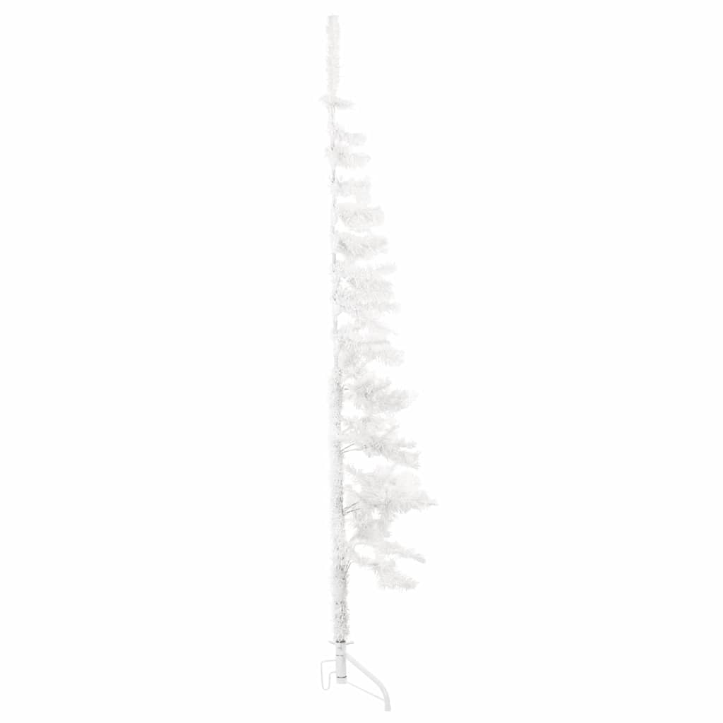 Albero Natale Artificiale Sottile a MetÃ  Supporto Bianco 180 cm