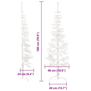 Albero Natale Artificiale Sottile a Metà Supporto Bianco 180 cm 344566