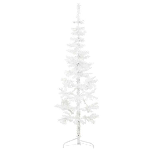 Albero Natale Artificiale Sottile a MetÃ  Supporto Bianco 180 cm