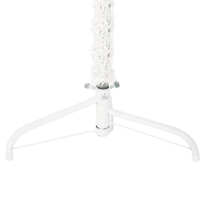 Albero Natale Artificiale Sottile a MetÃ  Supporto Bianco 210 cm