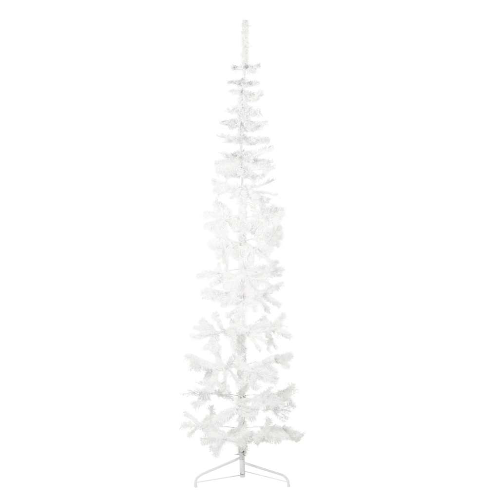 Albero Natale Artificiale Sottile a MetÃ  Supporto Bianco 240 cm