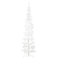 Albero Natale Artificiale Sottile a MetÃ  Supporto Bianco 240 cm