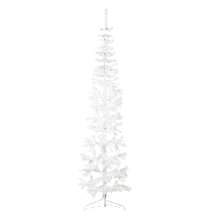 Albero Natale Artificiale Sottile a MetÃ  Supporto Bianco 240 cm
