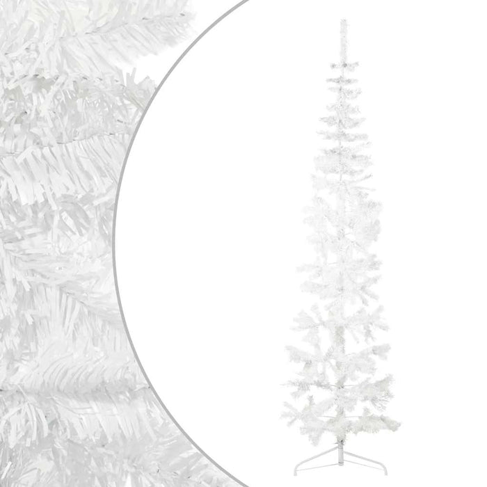 Albero Natale Artificiale Sottile a MetÃ  Supporto Bianco 240 cm
