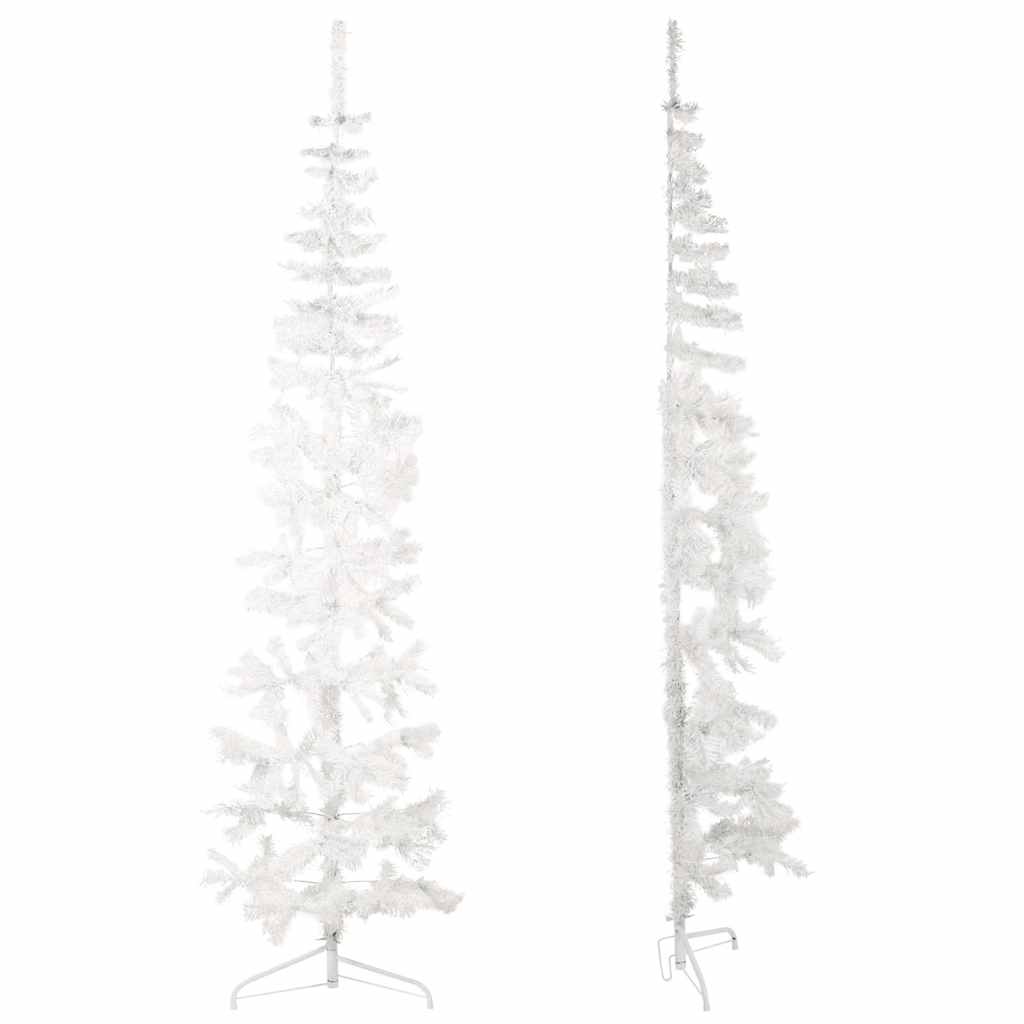Albero Natale Artificiale Sottile a Metà Supporto Bianco 240 cm 344568