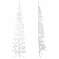Albero Natale Artificiale Sottile a Metà Supporto Bianco 240 cm 344568