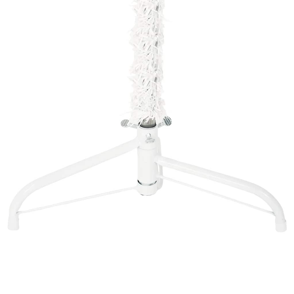 Albero Natale Artificiale Sottile a Met¨¤ Supporto-Albero Natalizio Bianco 240 cm